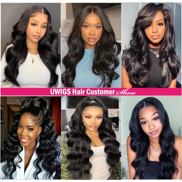 Uwigs 13x6 Lace Frontal With Bundles Body Wave Bundles With Frontal 100% Human Hair Extensions Human Hair Transparent Lace Front - Image 6