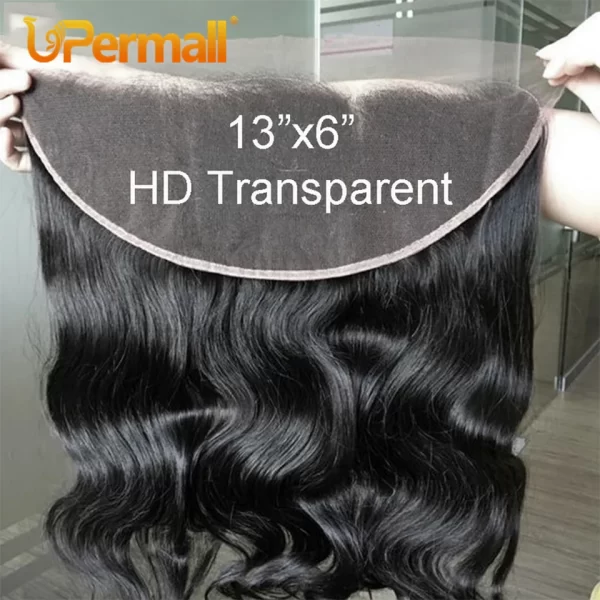 Upermall 26 28 Inch 13x4 13x6 Full Lace Frontal Straight Pre Plucked HD Transparent Body Only Natural Black 100% Remy Human Hair